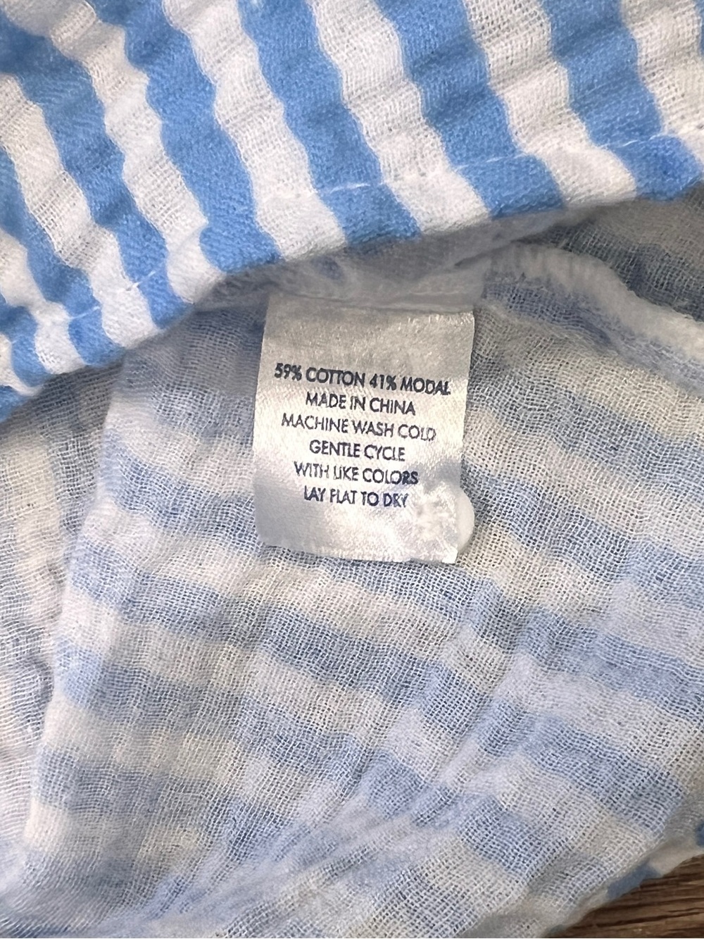 LAKE Hamptons Pajama Set in Sail Blue Awning Stripe Gauze Medium - Picture 8 of 13